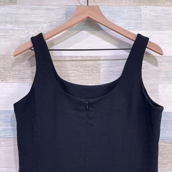 JONES NEW YORK 100% Worsted Wool Sheath Dress Black Vintage USA Made Womens 12 - Picture 5 of 8